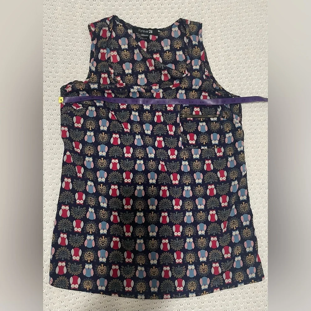 Forever 21 sleeveless owl print blouse - Picture 6 of 7